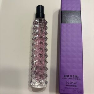 Valentino Pink Faceted Travel Spray with Purple Box